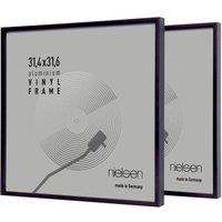 nielsen Set of 2 Vinyl 12" LP Record Display Frames, Aluminium, 32x33cm in Jet Black | Size: 32x33 cm