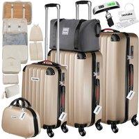 tectake Hard-Shell Suitcase Set Cleo in Gold