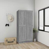 Berkfield Home Wardrobe Grey Sonoma 82.5x51.5x180 cm Engineered Wood