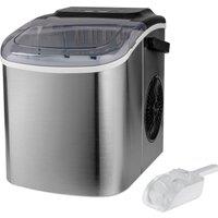 Daewoo Compact Counter Top 12kg Ice Cube Maker Machine Making 9-Blocks-in-6-Mins in Silver