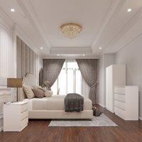 Seconique Malvern 2 Door Wardrobe Bedroom Set in White