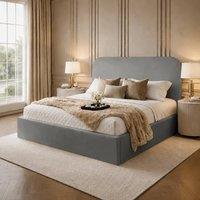 Desire Deco Plush Velvet Elysium Ottoman Storage Bed Frame in Grey | Size: Double