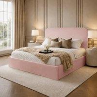 Desire Deco Plush Velvet Elysium Ottoman Storage Bed Frame in Pink | Size: Double