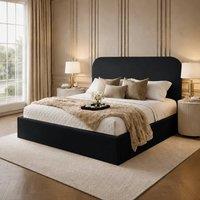 Desire Deco Plush Velvet Elysium Ottoman Storage Bed Frame in Black | Size: Super King
