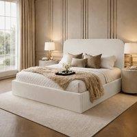 Desire Deco Plush Velvet Elysium Ottoman Storage Bed Frame in Cream | Size: Super King