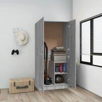 Berkfield Home Wardrobe Grey Sonoma 82.5x51.5x180 cm Engineered Wood