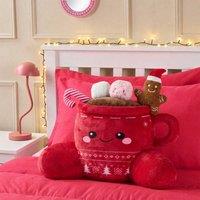 OHS Kids Festive Hot Chocolate Cuddle Cushion Backrest Reading Pillow