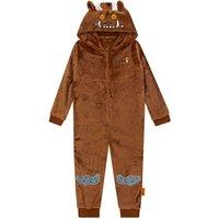 The Gruffalo Boy's Hooded Fleece Onesie With 3D Ears in Brown | Size: 7-8 Years
