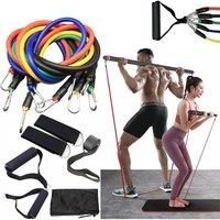 FLAVORA 11Pcs Heavy Resistance Bands Set with Handle Home Gym | Size: 0-12 m