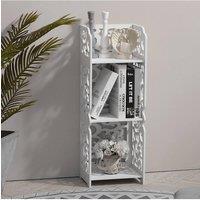 Living and Home 3 Layers Rustic Storage Display Shelving Unit in White