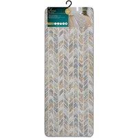 JVL Fiora Machine Washable Runner - 50 x 150cm - Quartz Chevron in Grey | Size: 44 cm x 75 cm
