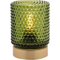 Hestia Green Glass Cup with LED Bulb Light