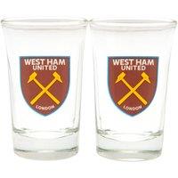 West Ham United FC Crest Shot Glass Set Pack of 2 in Clear