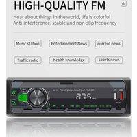 NESTLUNE 1 Din Car Stereo Bluetooth MP3 Player FM USB AUX Head Unit in Black | Size: 100 cm x 100 cm
