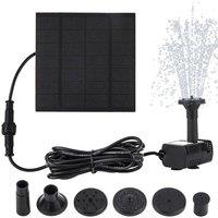 NESTLUNE 1.8W Mini Solar Panel Water Fountain Pump Complete Kit in Black | Size: 100 cm x 100 cm