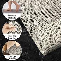 PAWNORA Underlay Carpet Roll Non Slip Mat in Beige | Size: 67 cm x 127 cm half moon