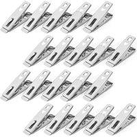 PAWNORA Metal Laundry Clothes Pegs Silver 20x