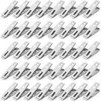PAWNORA Metal Laundry Clothes Pegs Silver 40x