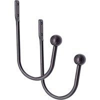 PAWNORA 2X U Shape Window Curtain Hold Backs black