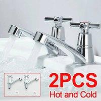 PAWNORA Hot Cold Twin Tap Set 2 Pack in Silver