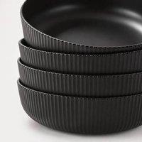 PAWNORA 4pcs Deep Pasta Bowls in Black