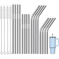 PAWNORA Metal Straws 20 pcs Pack Drinking Reusable in Silver