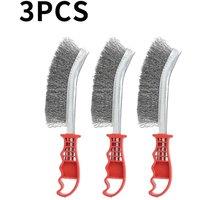 PAWNORA 3X Heavy Duty Wire Hand Brush in Silver
