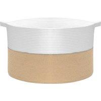 FORGEVIO White & Coffee Laundry Basket Minimalist Storage | Size: 0.6m2