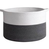 FORGEVIO White & Dark Grey Laundry Basket Minimalist Storage | Size: 0.6m2