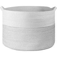 FORGEVIO White & Light Grey Laundry Basket Minimalist Storage | Size: 0.6m2