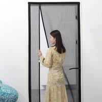 FLAVORA 90*210cm Magnetic Door Net Insect Magic Screen Bug Mosquito in Grey | Size: 100 cm - 150 cm