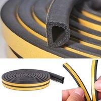 FLAVORA 5m Self Adhesive Draught Excluder D Shaped Rubber Strip | Size: 10000mm x 520mm