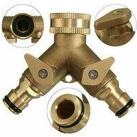 FLAVORA Hose Pipe Valve Splitter Quick Connector Adaptor Y-shaped in Gold | Size: 10000mm x 520mm