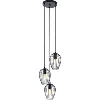 Eglo Newtown Metal 3-Light Ceiling Fitting in Black