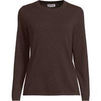 Lands' End Women's Crew Neck Cashmere Jumper in Dark Brown | Size: Small