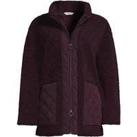 Lands' End Women's Borg Jacket With Quilted Pockets in Dark Red | Size: Small