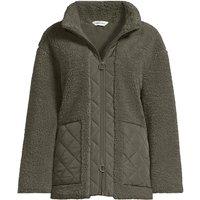 Lands' End Women's Borg Jacket With Quilted Pockets in Green | Size: Medium