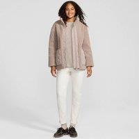 Lands' End Women's Borg Jacket With Quilted Pockets in Light Tan | Size: Small