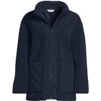 Lands' End Women's Borg Jacket With Quilted Pockets in Navy | Size: Large