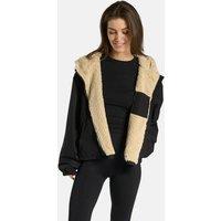 OHS Women's Fleece Lined Cropped Jacket Water Resistant Lightweight Outdoor in Black | Size: Large/XL