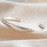 Lisa Angel Women's Silver Asymmetrical Hammered Torque Bangle