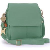 Catwalk Collection Handbags Women's Teagan Small Leather Cross Body Bag With Multiple Compartments in Green