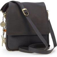 Catwalk Collection Handbags Women's Metro Medium Leather Cross Body Bag With Multiple Compartments in Brown