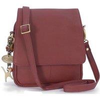 Catwalk Collection Handbags Women's Metro Medium Leather Cross Body Bag With Multiple Compartments in Red