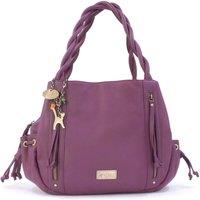 Catwalk Collection Handbags Women's Caz Large Leather Shoulder Tote Bag in Purple