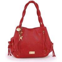 Catwalk Collection Handbags Women's Caz Large Leather Shoulder Tote Bag in Red