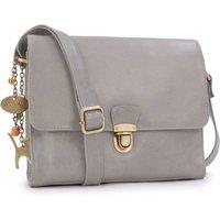Catwalk Collection Handbags Women's Diana Leather Cross Body Bag in Grey | Size: Medium
