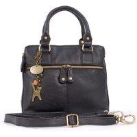 Catwalk Collection Handbags Women's Vicky Leather Handbag With Detachable Cross Body Strap in Black | Size: Medium