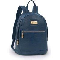 Catwalk Collection Handbags Women's Fern Large Leather Anti Theft Backpack in Blue