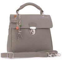 Catwalk Collection Handbags Women's Pandora Leather Handbag With Detachable Cross Body Strap in Grey | Size: Medium
